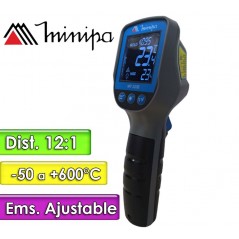 Termómetro Infrarrojo Industrial - Minipa - MT-320B - Escala -50 a +600°C / 12:1 / Emisividad Ajustable
