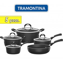 Juego de ollas de aluminio Induccion - 5 piezas - Tramontina - Monaco Induccion Negra