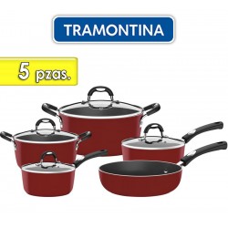 Juego de ollas de aluminio Induccion - 5 piezas - Tramontina - Monaco Induccion Rojo