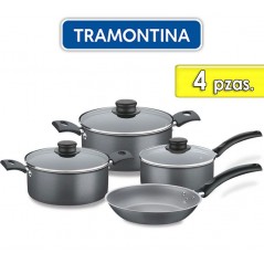 Juego de ollas de aluminio - 4 piezas - Tramontina - Turim Negra