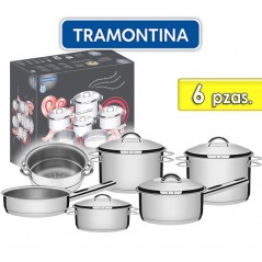 Juego de ollas de Acero Inoxidable - 6 piezas - Tramontina - Solar