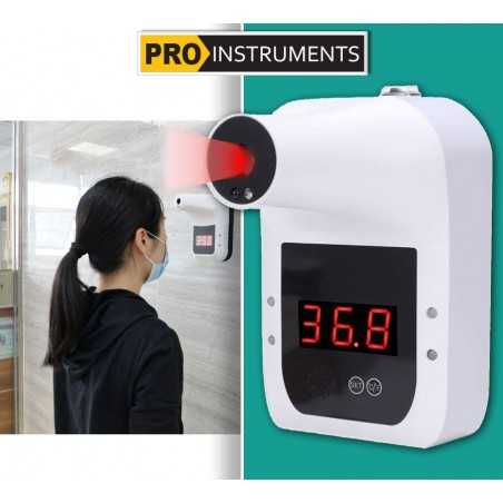 Termómetro Infrarrojo Automatico Corporal - Pared Fijo - Pro Instruments - Con alarma de fiebre Lectura instantánea, y precisa 